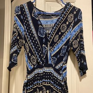 Navy and light blue maxi dress